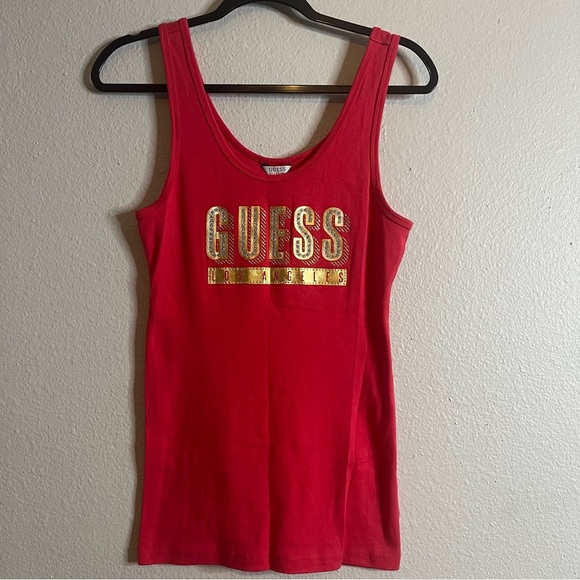 GUESS Y2K Red Tank Top - Picture 1 of 4